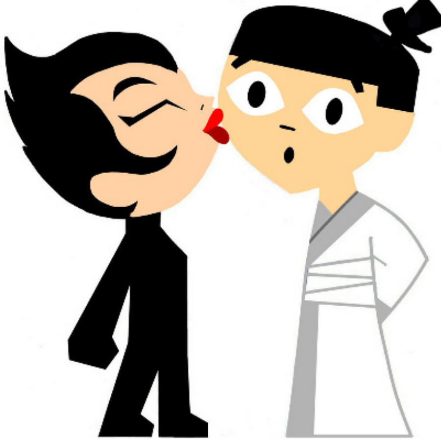 Young Ashi Giving Young Samurai Jack A Kiss Digital Art by Sarah Vickers