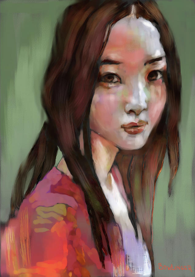 Young Asian Girl Digital Art by Scott Bowlinger