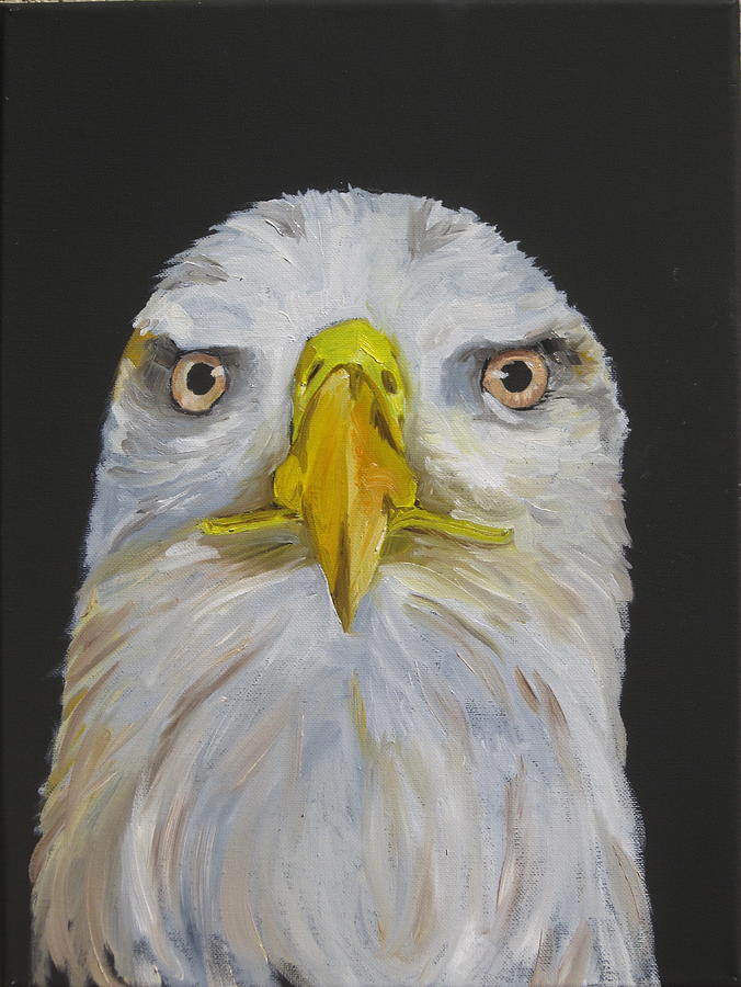 Young bald eagle Painting by Teresa Smith