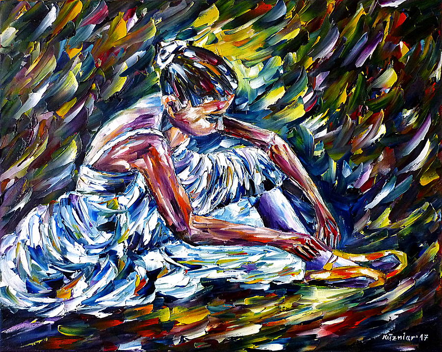 Young Ballerina Painting by Mirek Kuzniar