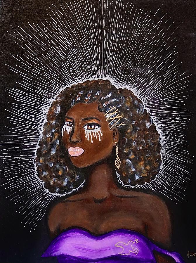 Young black queen Painting by Anneliese OBannon-Robles - Fine Art America