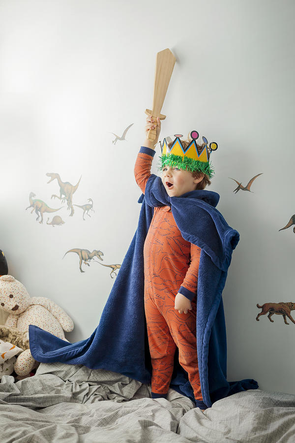 Young Boy dressed up in homemade king costume Photograph by Siri Stafford