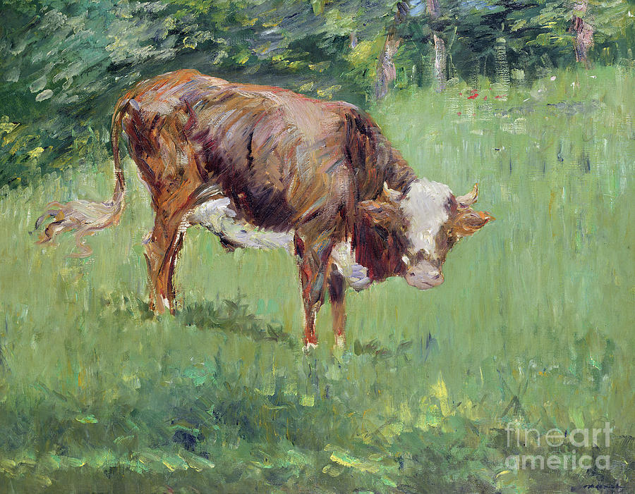 Young Bull in a Meadow, 1881 Painting by Edouard Manet