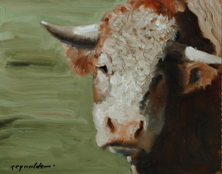 Young Bull Painting by John Reynolds