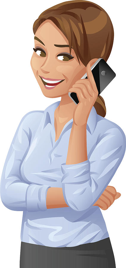 Young Businesswoman Talking On Mobile Phone Drawing by Kbeis