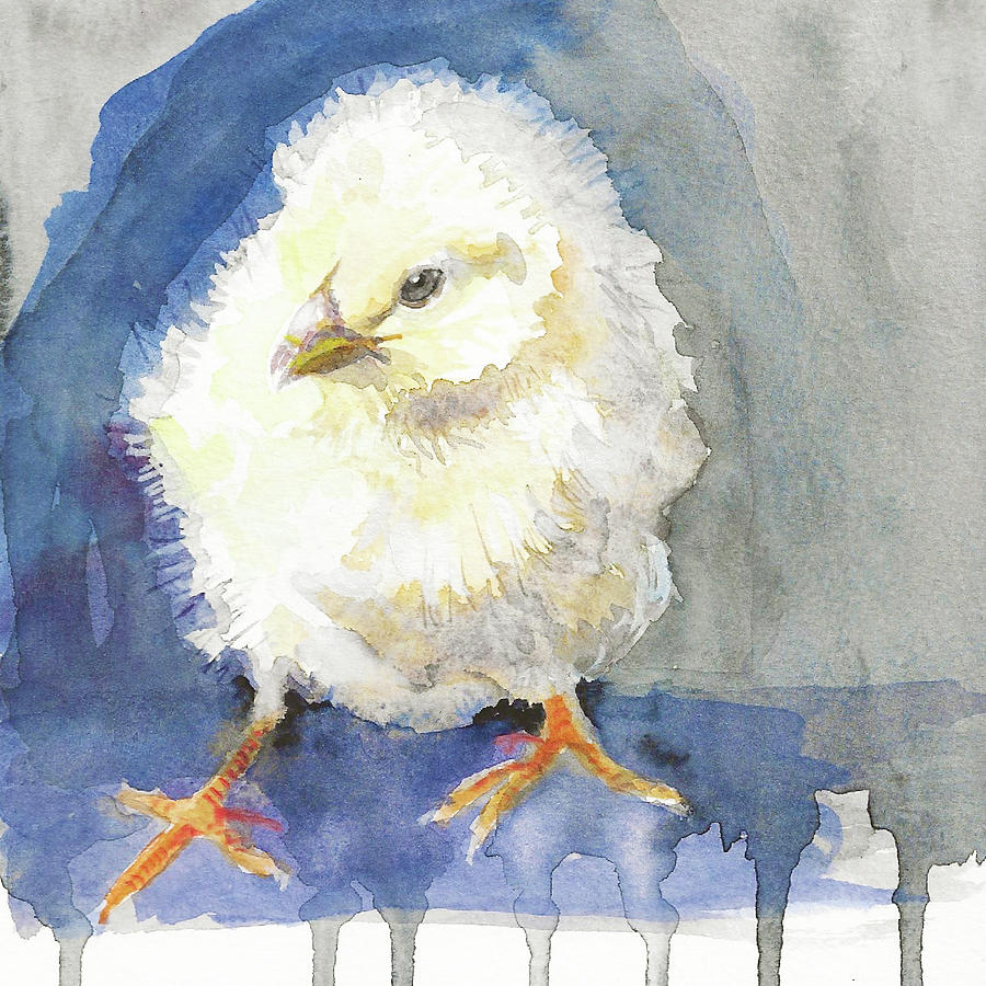 Chicken Painting - Young Chick by Miranda Loud