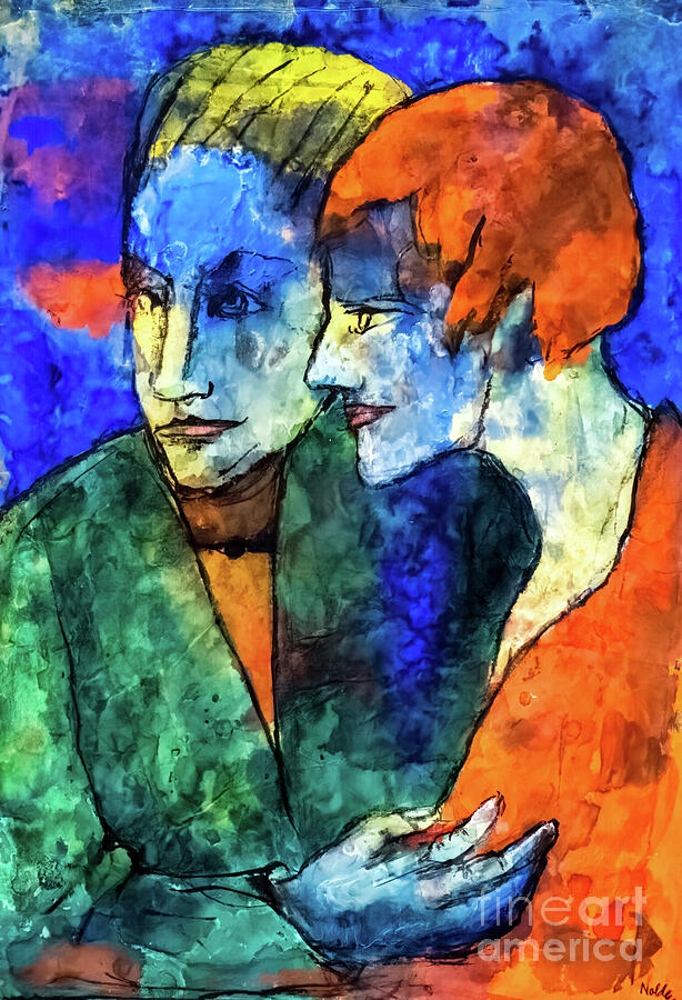 Young Couple by Emil Nolde 1931 Painting by Emil Nolde
