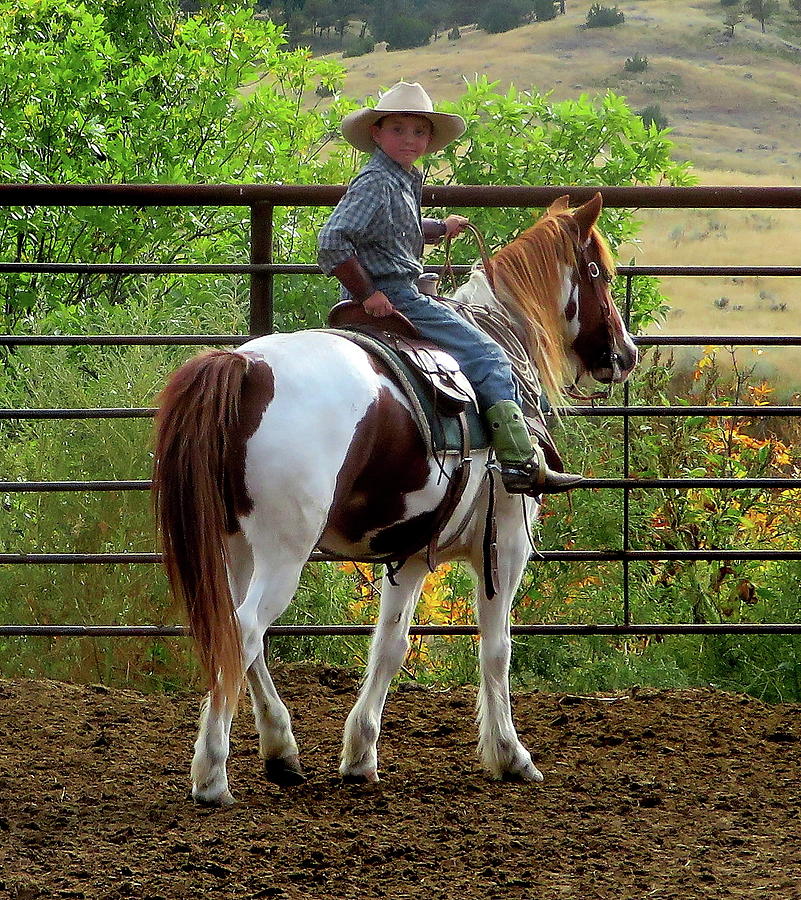 Young Cowboy and Pony Photograph by Katie Keenan