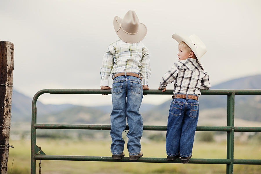 Young Cowboys Photograph by RichVintage
