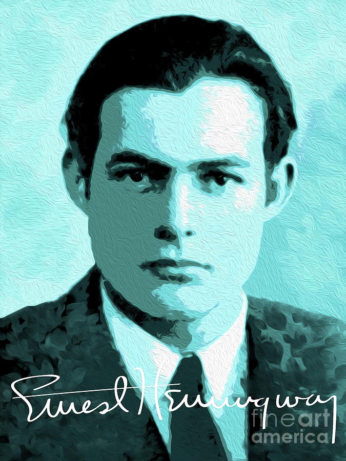 Portrait Painting - Young Ernest Hemingway by Alexandra Arts