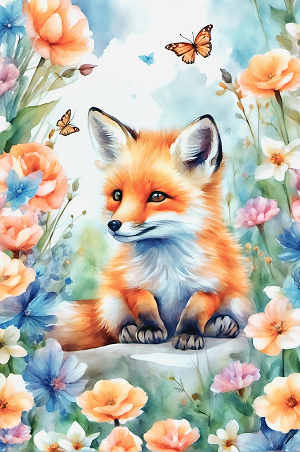 Young Fox Digital Art