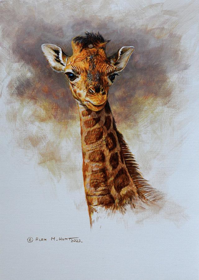 Young Giraffe Painting by Alan M Hunt