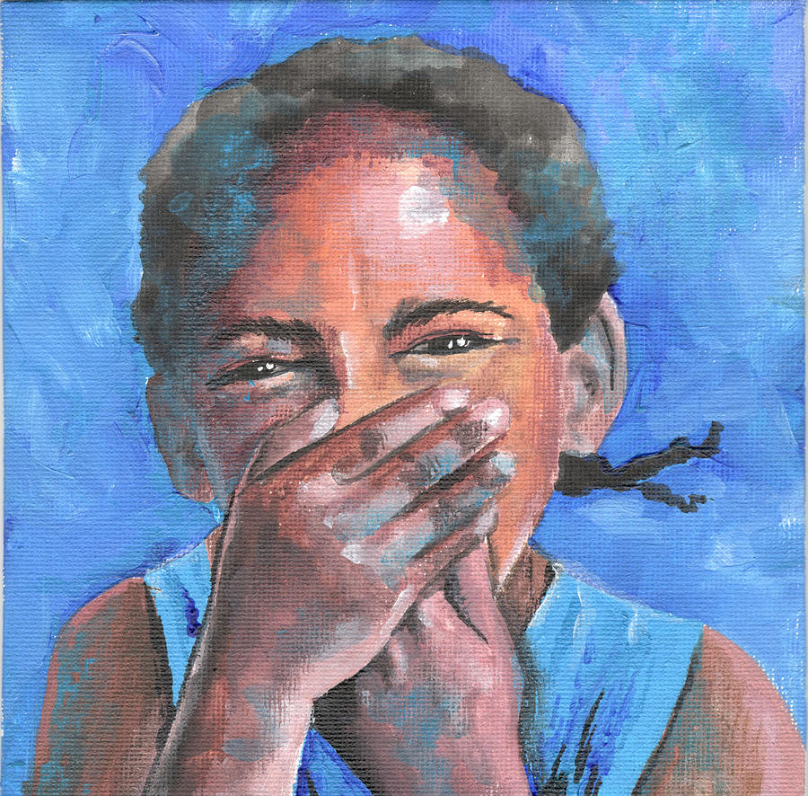 Young Girl Giggling Painting by Judy Imeson