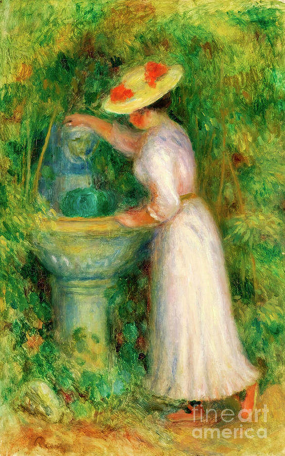 Young Girl Near a Fountain by Pierre Auguste Renoir Photograph by Carlos Diaz