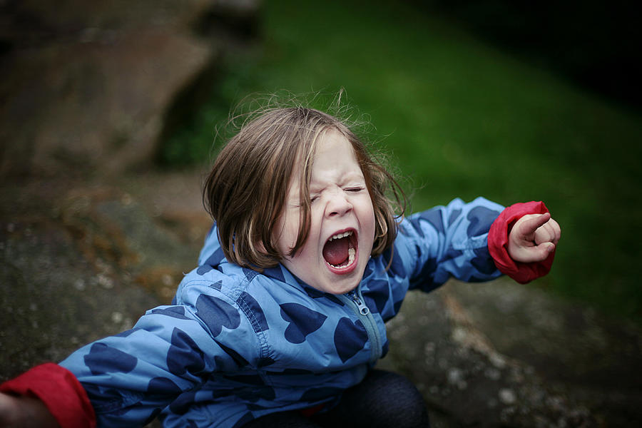 Young Girl Shouting And Screaming With Mouth Open Photograph by Jill Tindall