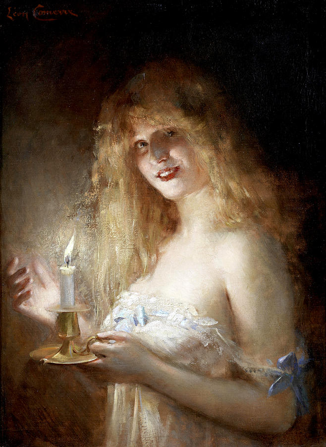 Young Girl with a Candle Painting by Leon Francois Comerre