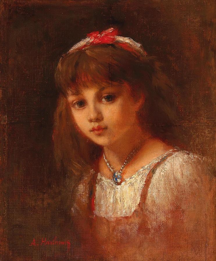 Young Girl with Rock Crystal Jewellery Drawing by Alexei Harlamoff ...