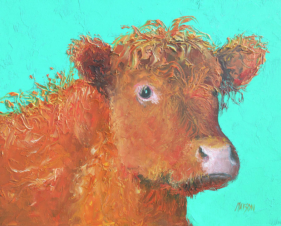 Young Highland Cow Painting by Jan Matson