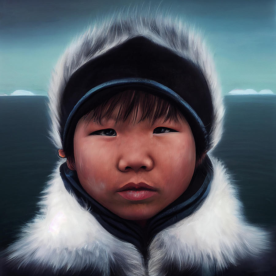 Young Inuit Boy In Parka Photograph by Scott Slone