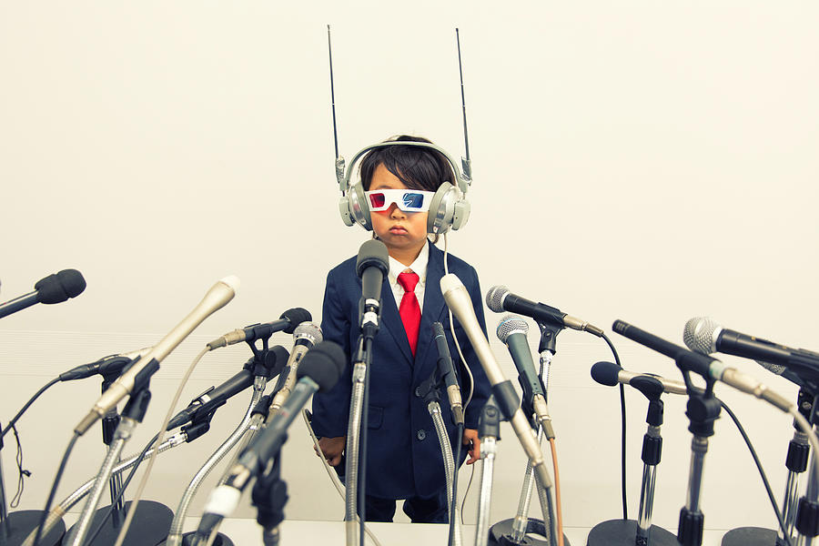 Young Japanese Boy with Headset and Microphones Photograph by RichVintage