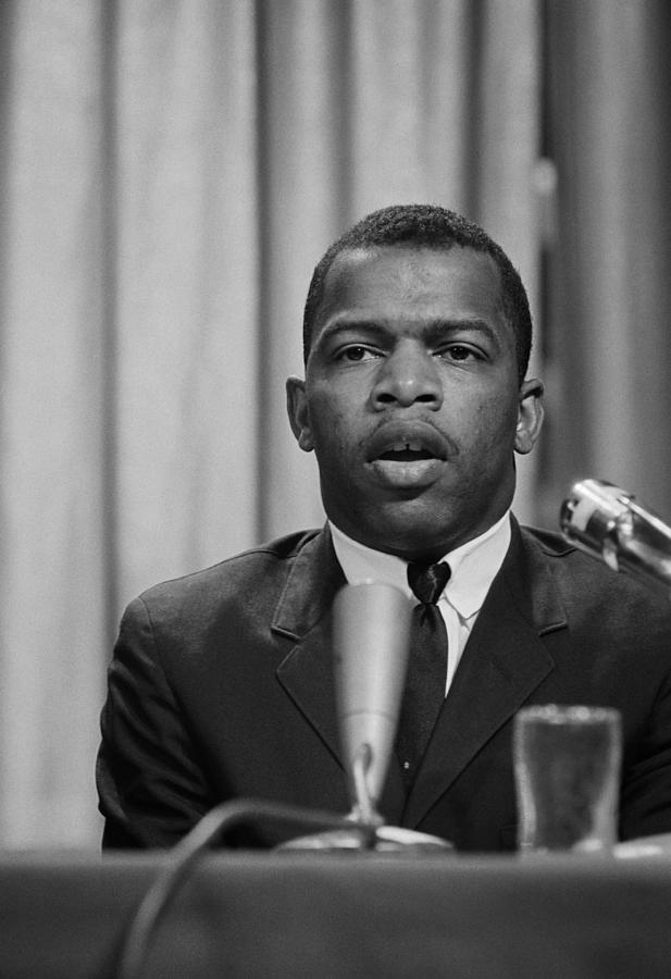Young John Lewis Speaking To Crowd - 1964 Photograph by War Is Hell Store