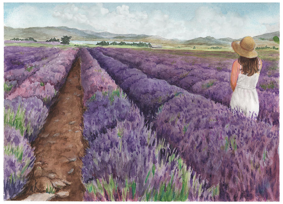 Young Living Mona Lavender Field Painting by Melodie Kantner