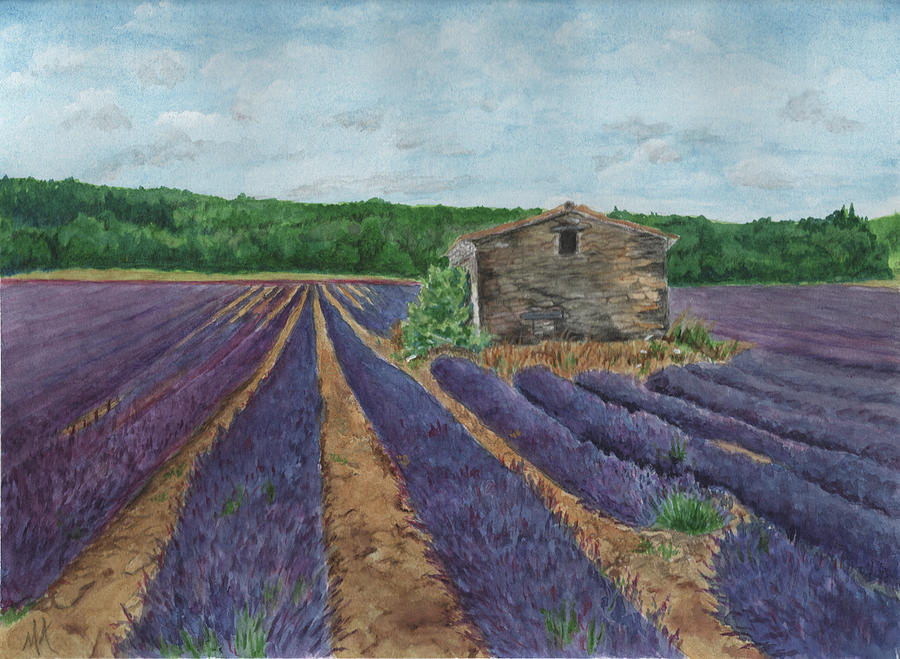 Young Livings Simiane-la-Rotonde Lavender Farm  Painting by Melodie Kantner