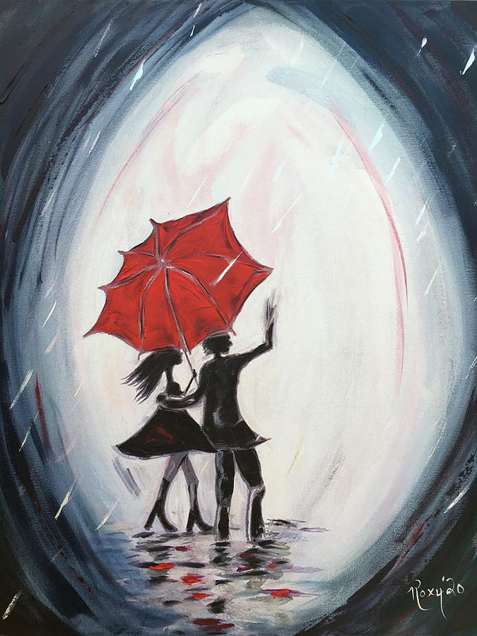 Young Love Walking Painting by Roxy Rich