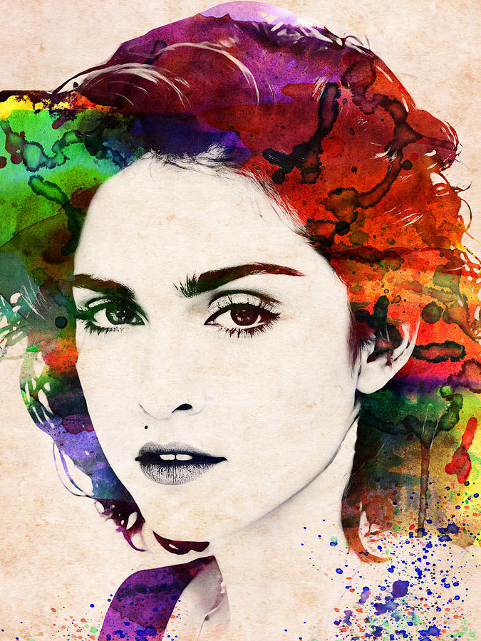 Young Madonna Colorful Watercolor Portrait Digital Art By Mihaela Pater Fine Art America 