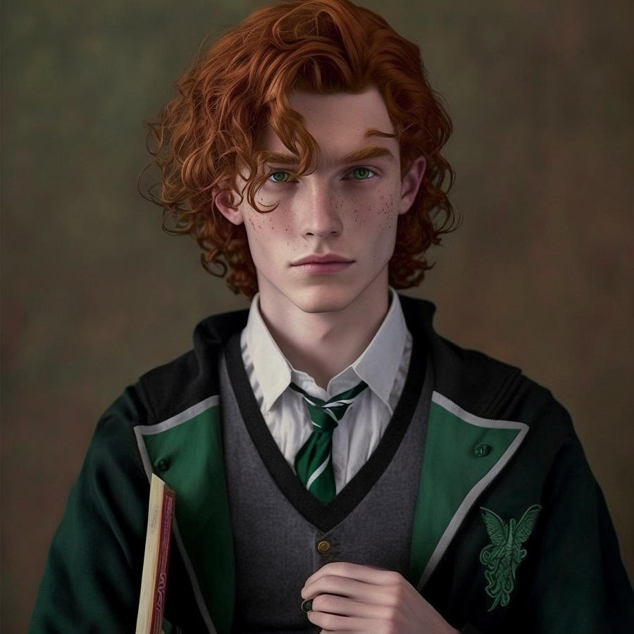 young male portrait in full height Slytherin un by Asar Studios Digital ...