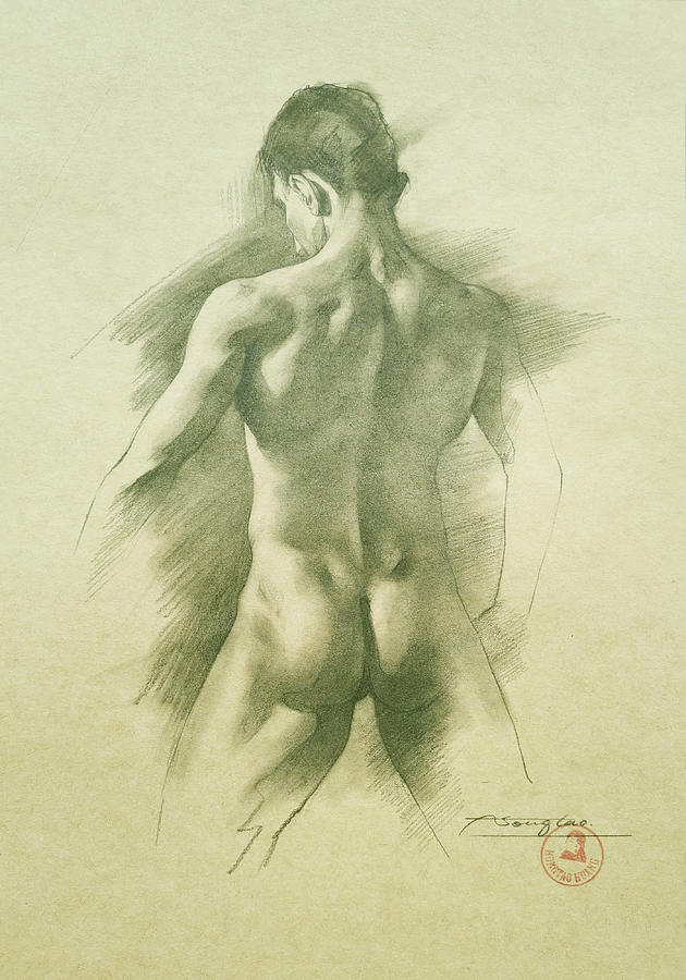 Young man #22079 Drawing by Hongtao Huang