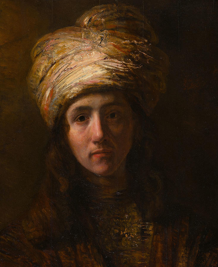 Young Man in a Turban Painting by Follower of Rembrandt