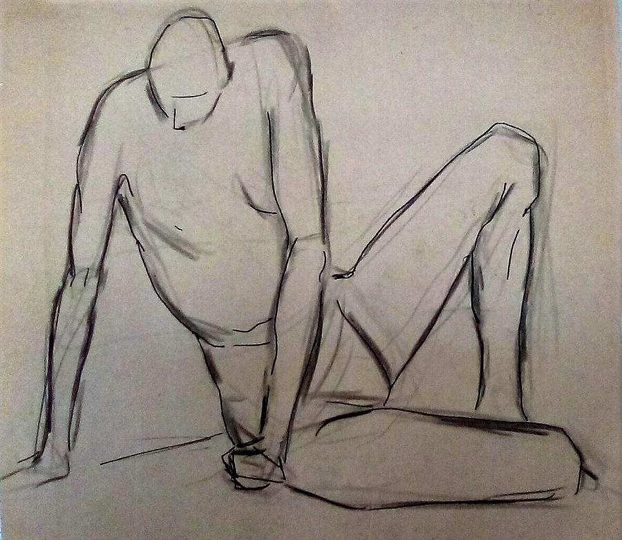 Young Man in Solitude Drawing by Francesca Schomberg