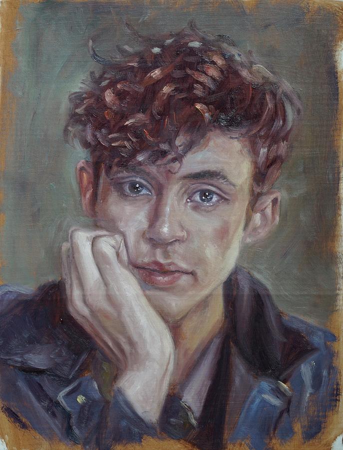 Young Man Portrait Painting by Martin Davey