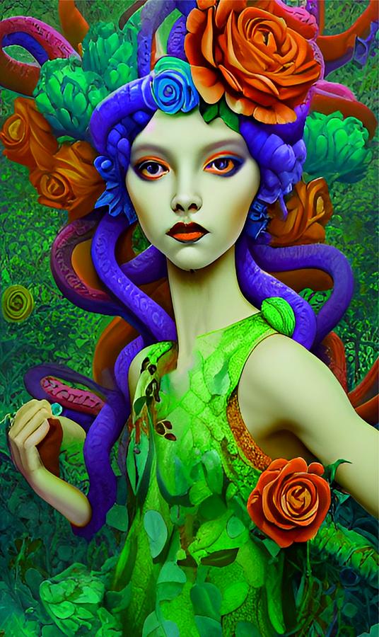 Young Medusa Digital Art by Fred Hahn