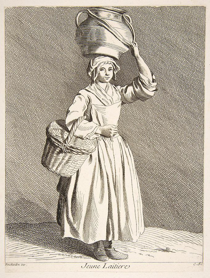 Young Milkmaid Drawing by Anne Claude de Caylus