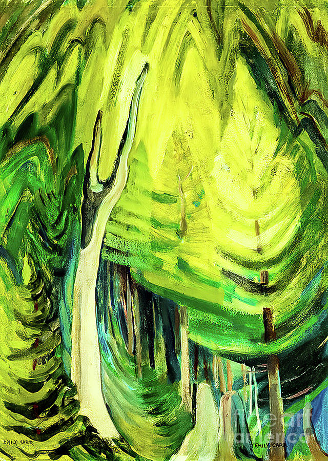 Young Pines in Light by Emily Carr 1935 Painting by Emily Carr