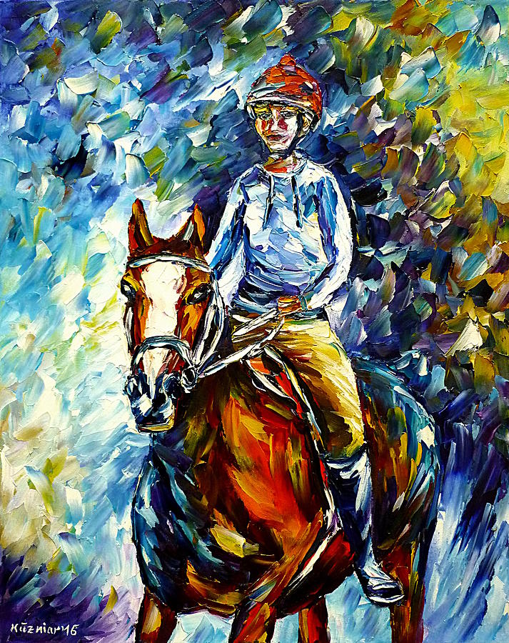 Young Rider Painting by Mirek Kuzniar