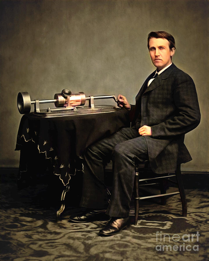Young Thomas Edison Colorized 20210405 v2 Photograph by Wingsdomain Art and Photography