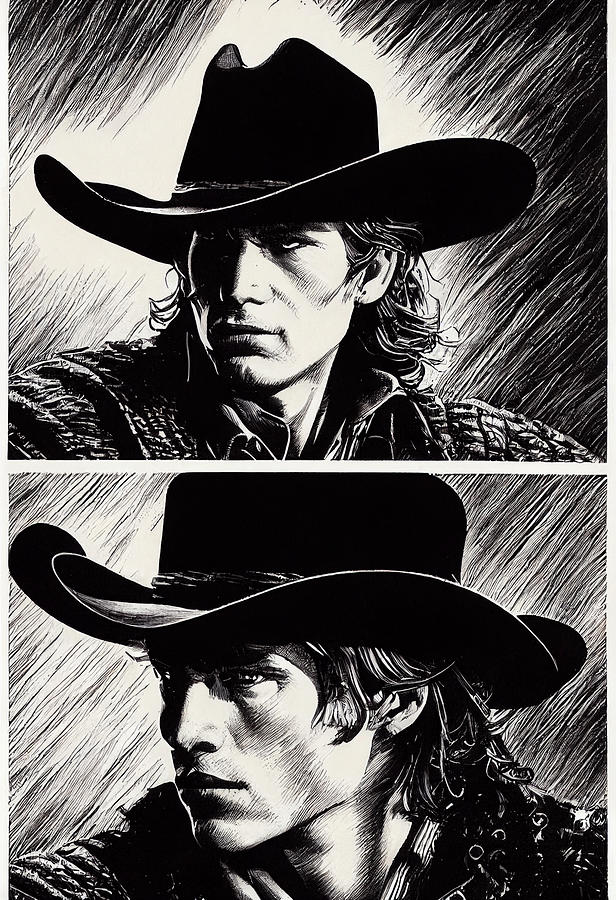 Young Val Kilmer as Cowboy gunslinger highly detailed ...