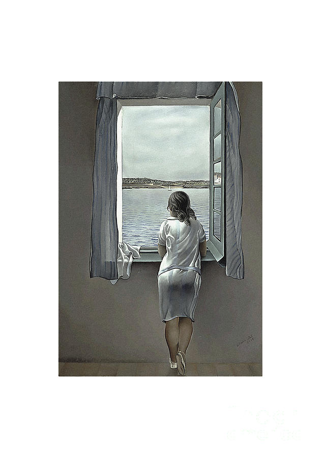 Young Woman at a Window Dali Fanart Digital Art by Haspro Studio - Pixels