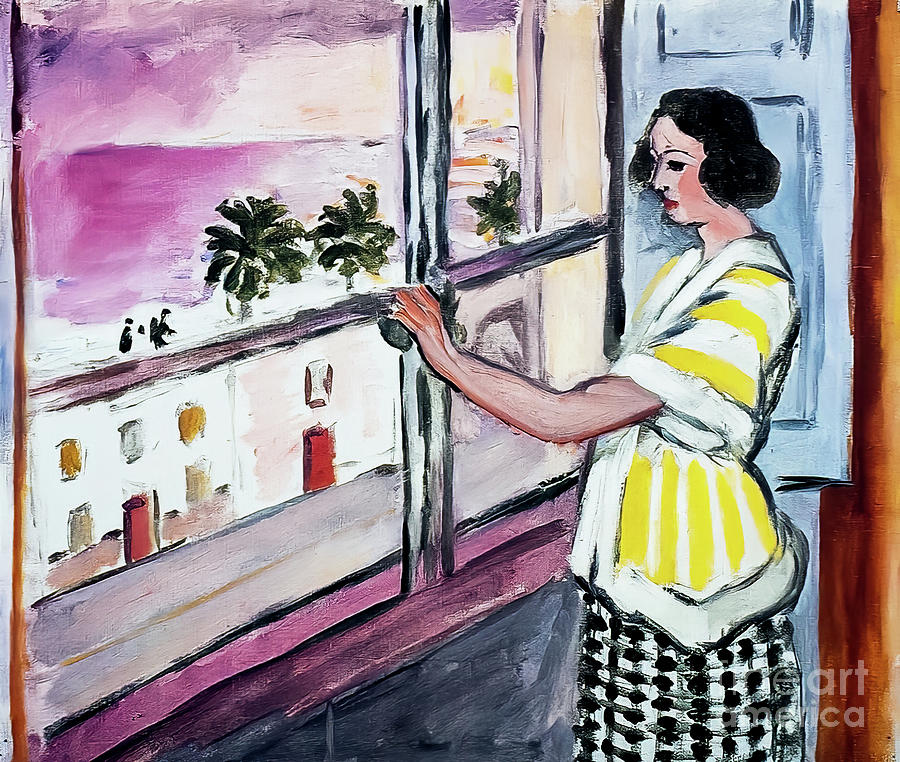 Young Woman at the Window Setting Sun by Henri Matisse 1921 Painting by Henri Matisse