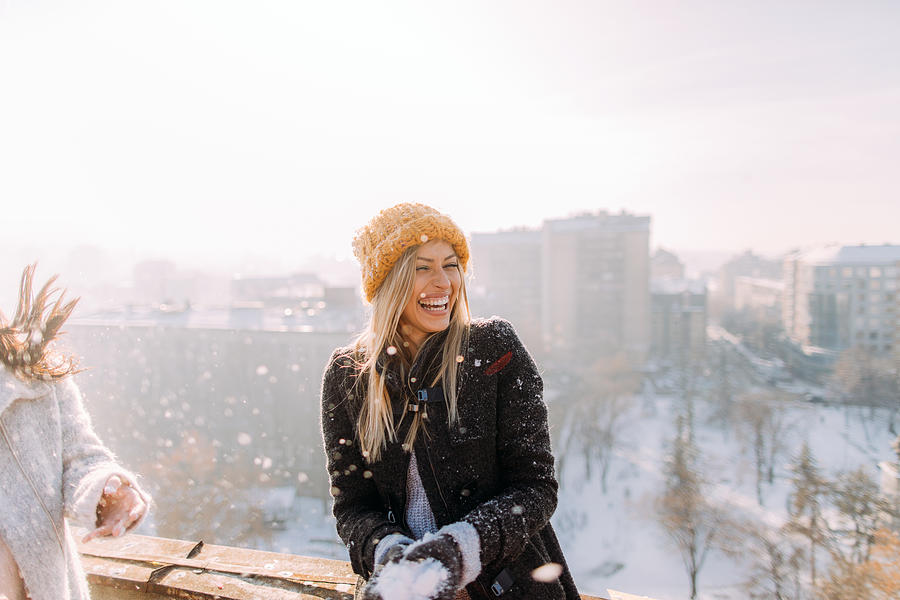 Young woman enjoys snowy winter Photograph by AleksandarNakic