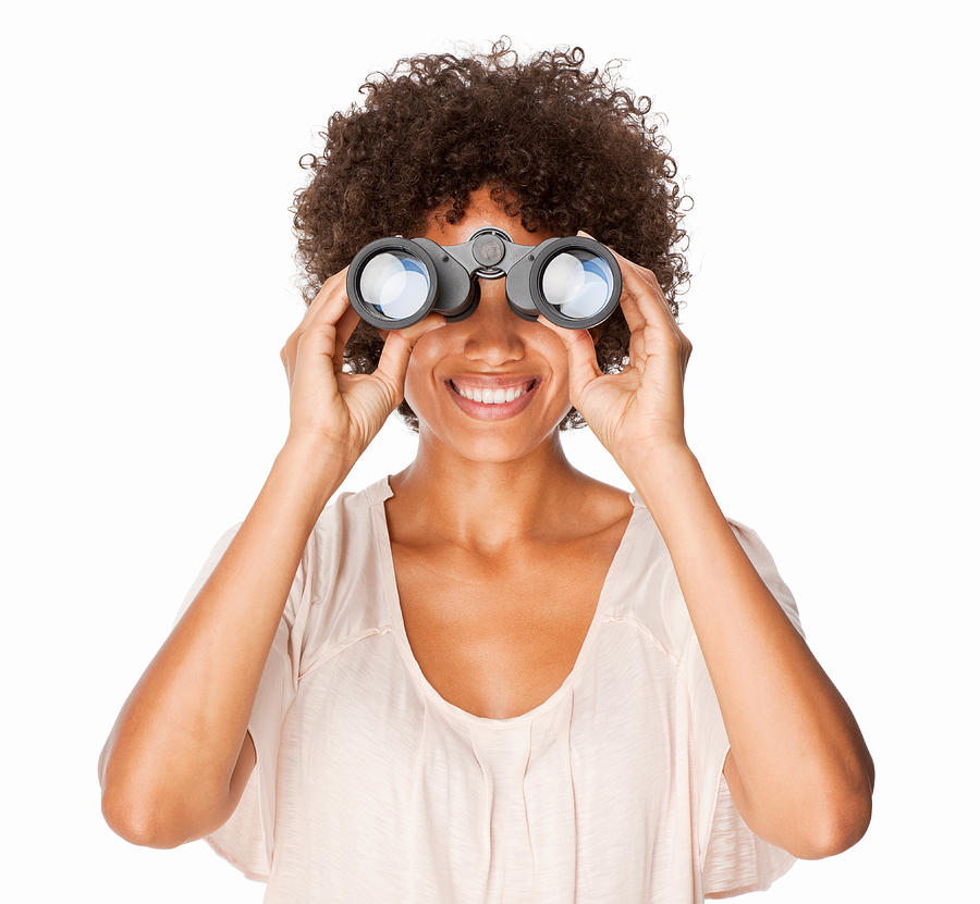 Young Woman With Binoculars Photograph by Neustockimages