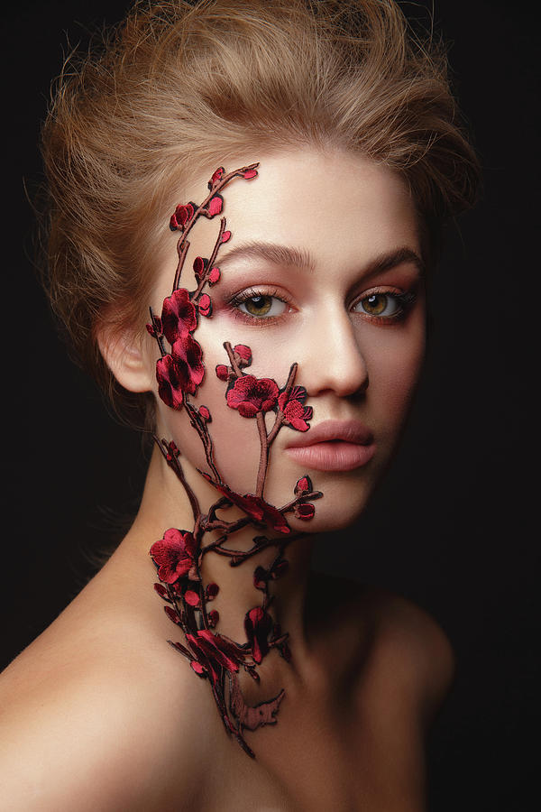 Young woman with flower makeup Photograph by Sergii Zarev - Fine Art ...