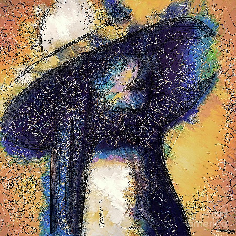 Young Woman With Hat - Abstract 5 Digital Art by Philip Preston