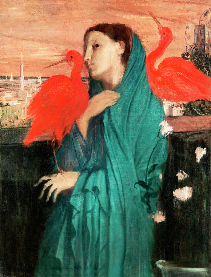 Young Woman with Ibis by Edgar Degas Painting by Bob Pardue