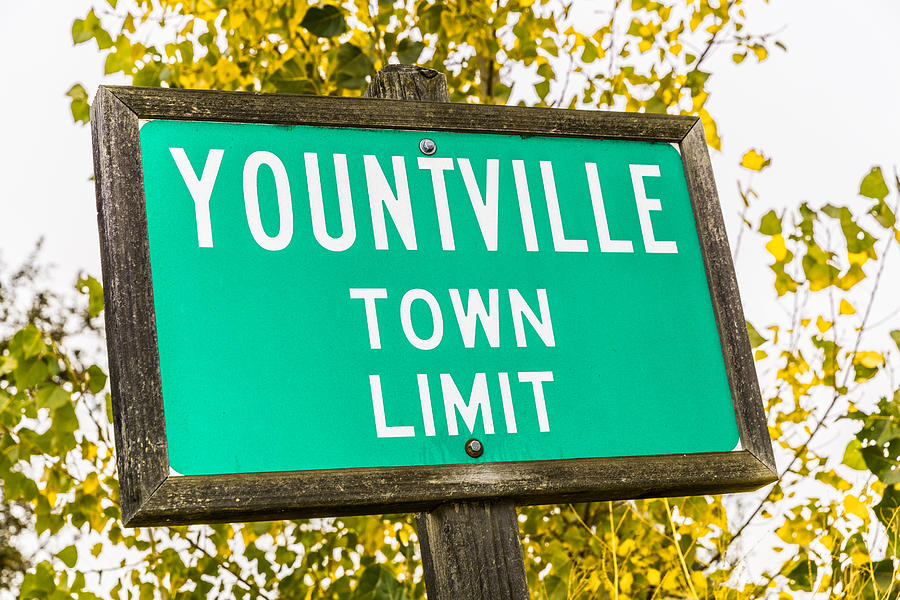 Yountville, California, town sign Photograph by Lucentius