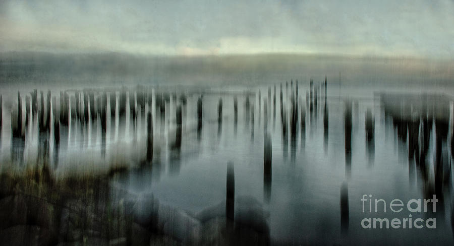 Youngs Bay Pilings 2 2021 Watercolor Photograph By Michael Ziegler