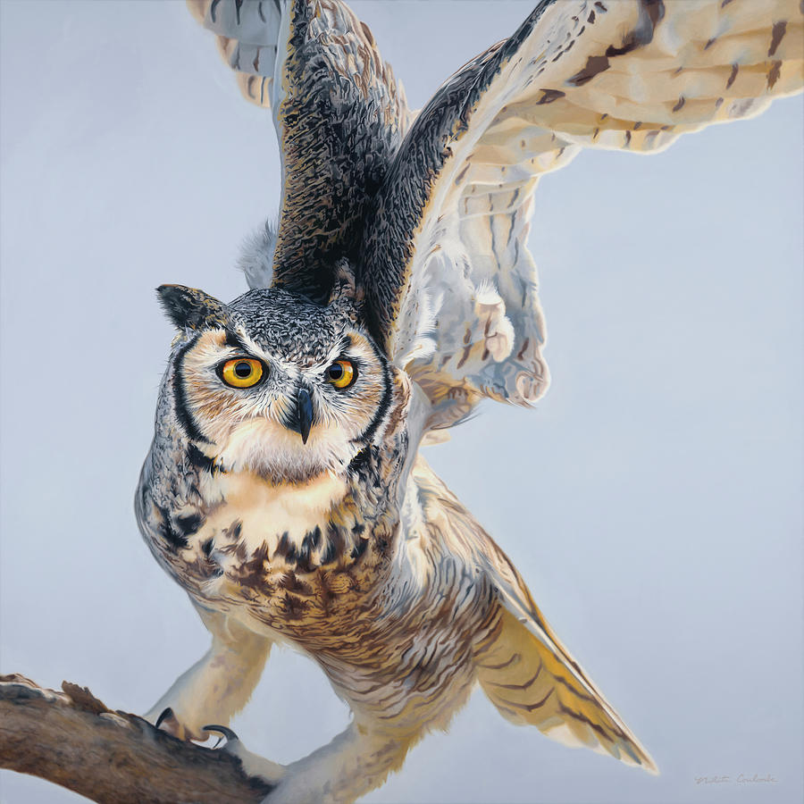 Your Time Will Come - Great Horned Owl Painting